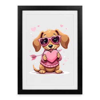 Dackel teckel teckel tekel - Affiche encadrée (27 × 37 cm) - noir - Devant