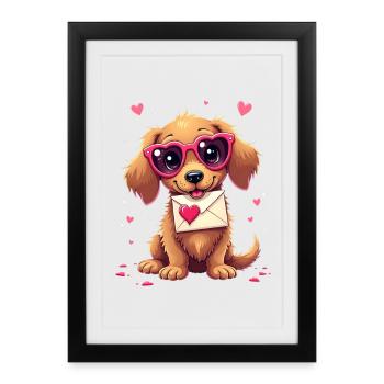 Dackel teckel teckel tekel - Affiche encadrée (27 × 37 cm) - noir - Devant