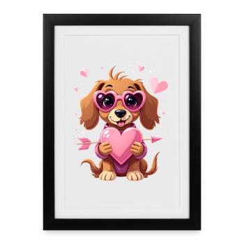Dackel teckel teckel tekel - Affiche encadrée (27 × 37 cm) - noir - Devant