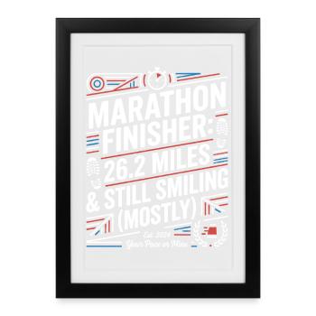 Marathon à la fin : toujours souriant - Affiche encadrée (27 × 37 cm) - noir - Devant