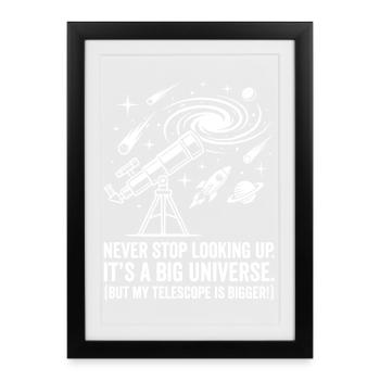 Rêves télescopiques dans le vaste cosmos - Affiche encadrée (27 × 37 cm) - noir - Devant