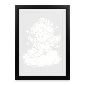 Rage Gaming Cherub – Angry Angel Gambles - Framed poster (27 × 37 cm) - black - Front