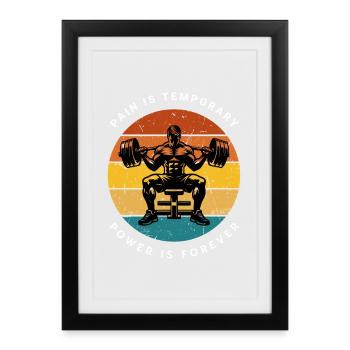Strength Training Motivational Circle - Framed poster (27 × 37 cm) - black - Front