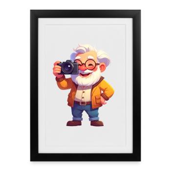 Grandpa takes pictures - Framed poster (27 × 37 cm) - black - Front