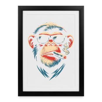 Sunglasses Smoking Monkey - Framed poster (27 × 37 cm) - black - Front