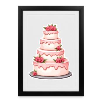 Mariage en gâteau - Affiche encadrée (27 × 37 cm) - noir - Devant
