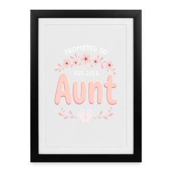 Tante 2026 Tante 2026 Promue Tante 2026 - Affiche encadrée (27 × 37 cm) - noir - Devant