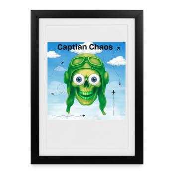 T-shirt Captain Chaos - Affiche encadrée (27 × 37 cm) - noir - Devant