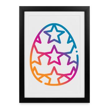 Colorful Easter Egg Easter - Framed poster (27 × 37 cm) - black - Front