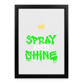 Spray and Shine Graffiti  - Affiche encadrée (27 × 37 cm) - noir - Devant