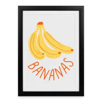 Bananas Funny Fruit Shirt Cute Summer Food Design - Framed poster (27 × 37 cm) - black - Front