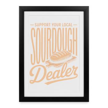 Support local des vendeurs de levain - Affiche encadrée (27 × 37 cm) - noir - Devant
