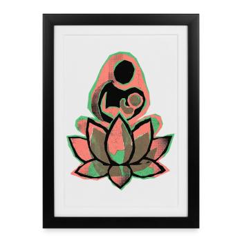 Mother Child Yoga - Framed poster (27 × 37 cm) - black - Front