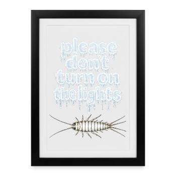Don't turn on the lights: icy text and spike head - Framed poster (27 × 37 cm) - black - Front