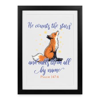 Fox Christian - Affiche encadrée (27 × 37 cm) - noir - Devant