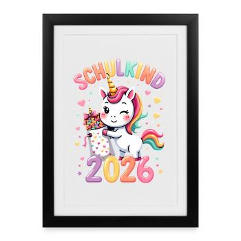 School Child 2026 School Enrollment 2026 Back to School - Framed poster (27 × 37 cm) - black - Front