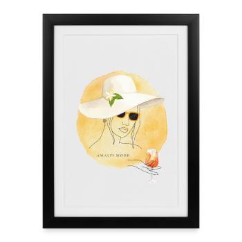 Amalfi Mood Lemon Summer Design - Framed poster (27 × 37 cm) - black - Front