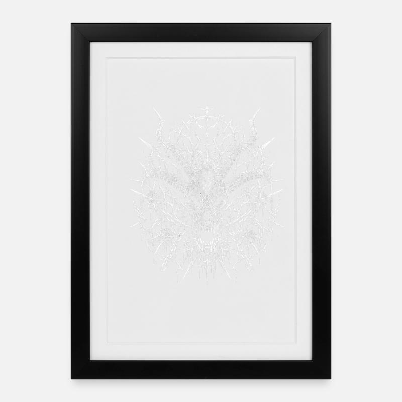 Skull Mandala made of thorns - Framed poster (27 × 37 cm) - black