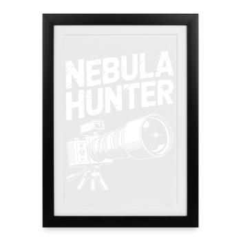 Nebula Hunter Telescope Art - Framed poster (27 × 37 cm) - black - Front