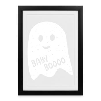 Fantôme Fantôme Bébé BOOO Fantômes Halloween - Affiche encadrée (27 × 37 cm) - noir - Devant