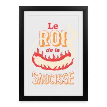 Le Roi de la Saucisse - Affiche encadrée (27 × 37 cm) - noir - Devant