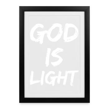 Dieu est Lumière - Affiche encadrée (27 × 37 cm) - noir - Devant