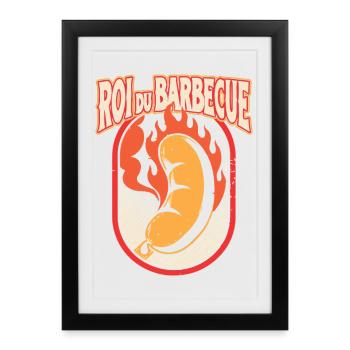 Fire Barbecue King - Framed poster (27 × 37 cm) - black - Front