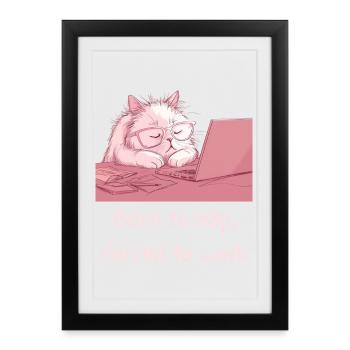 Sleepy_Cat - Framed poster (27 × 37 cm) - black - Front