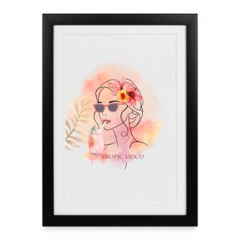 Tropic Mood Summer Design - Framed poster (27 × 37 cm) - black - Front