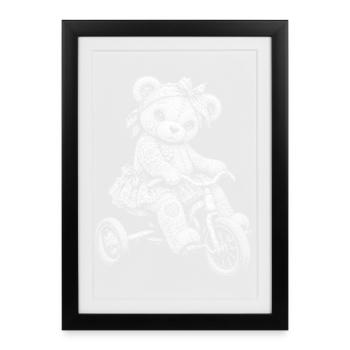 Nounours - Affiche encadrée (27 × 37 cm) - noir - Devant