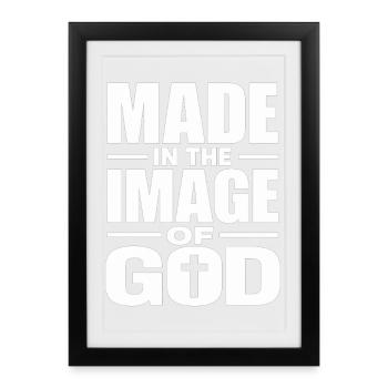 Fait à l’image de Dieu : foi chrétienne - Affiche encadrée (27 × 37 cm) - noir - Devant