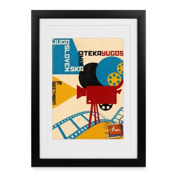 Old-School Film Camera Poster - Framed poster (27 × 37 cm) - black - Front