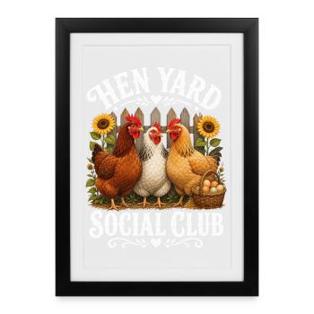 HEN YARD SOCIAL CLUB - Framed poster (27 × 37 cm) - black - Front