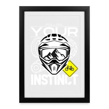 Follow your instincts: mountain MTB - Framed poster (27 × 37 cm) - black - Front
