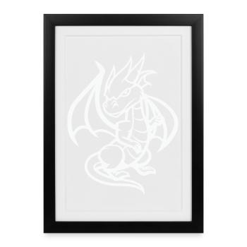 Dragon Cartoon - Framed poster (27 × 37 cm) - black - Front