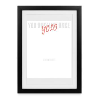 Script YOLO sur un maillot blanc - Affiche encadrée (27 × 37 cm) - noir - Devant