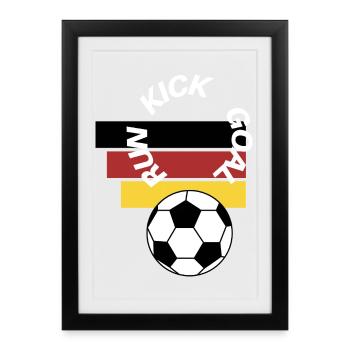 But sur le coup de pied de course de football allemand - Affiche encadrée (27 × 37 cm) - noir - Devant