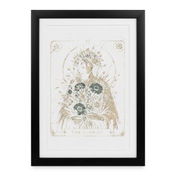 Fleuriste Arcana Style Floral Art Vintage - Affiche encadrée (27 × 37 cm) - noir - Devant