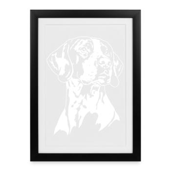 Chiens de portrait pointer Chiens de chasse Chiens de chasse Wilsigns - Affiche encadrée (27 × 37 cm) - noir - Devant