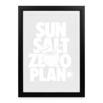 Plan zéro Sun Salt Conception Tropicale - Affiche encadrée (27 × 37 cm) - noir - Devant