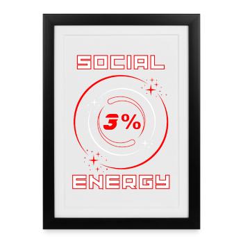 Faible Énergie Sociale - Affiche encadrée (27 × 37 cm) - noir - Devant