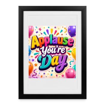 Applaudissements Célébration de votre Journée - Affiche encadrée (27 × 37 cm) - noir - Devant