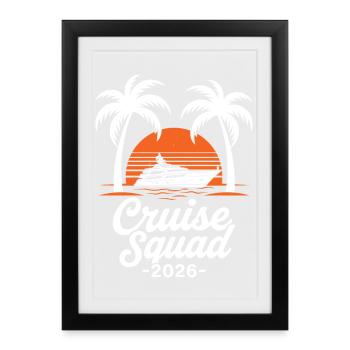 Cruise Squad Sunset Boat 2026 - Framed poster (27 × 37 cm) - black - Front
