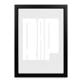 Rap bold logo design - Framed poster (27 × 37 cm) - black - Front