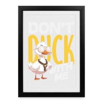 Motifs drôles de canards Citons amoureux de canards - Affiche encadrée (27 × 37 cm) - noir - Devant