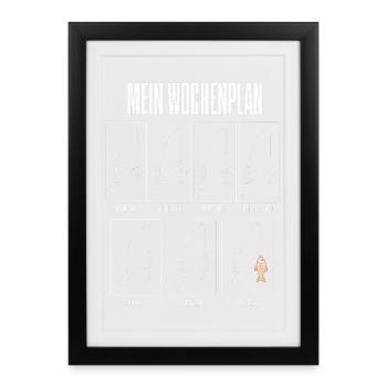 Mein Wochenplan Lustiges Angler Motiv Angeln mit - Gerahmtes Poster (27 × 37 cm) - Schwarz - Vorne