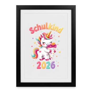 School Child 2026 School Enrollment 2026 Back to School - Framed poster (27 × 37 cm) - black - Front