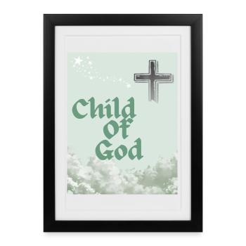 Child of God Cross Cloud Art - Framed poster (27 × 37 cm) - black - Front