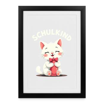 Schulkind 2026 Einschulung 2026 Schulanfang - Gerahmtes Poster (27 × 37 cm) - Schwarz - Vorne