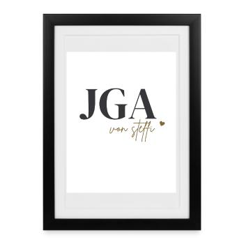 Schwarz_Gold_Minimalistisch_Modern_Junggesellen - Affiche encadrée (27 × 37 cm) - noir - Devant